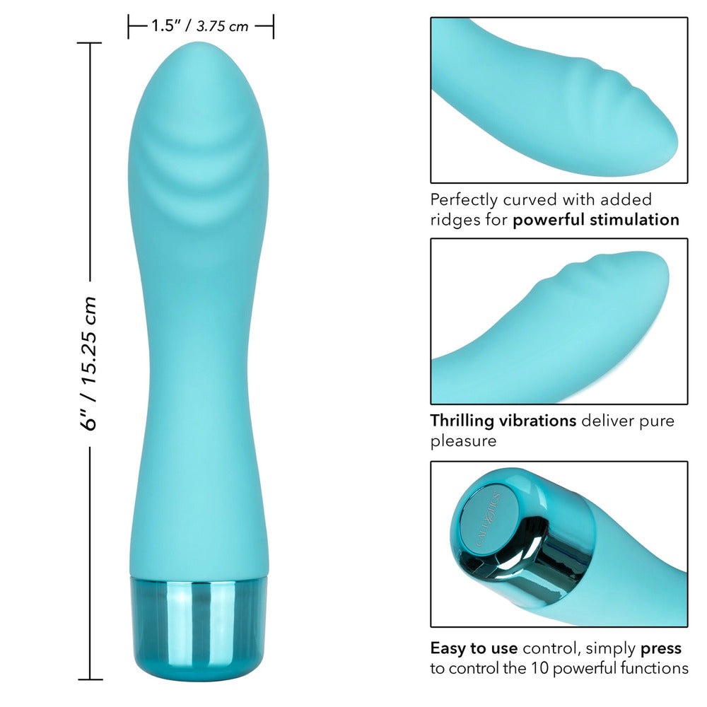 Vibrador Eden Ripple de silicona para punto G, resistente al agua, 6 pulgadas