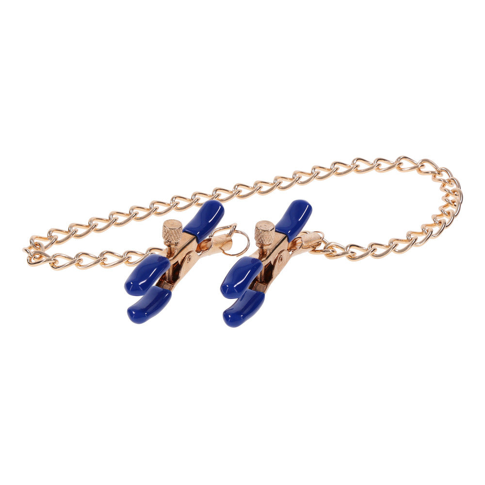 Pinzas para pezones con cadena Cougar de Sportsheets