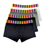 4 Pack Mens Cotton Novelty Striped Rainbow Boxer Shorts Underwear