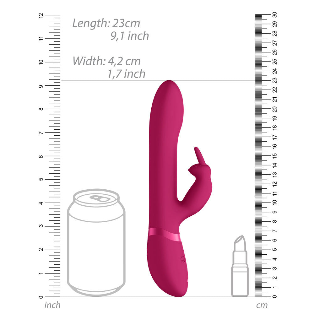 Vibrador de conejo rosa Vive Amoris con cuentas estimulantes