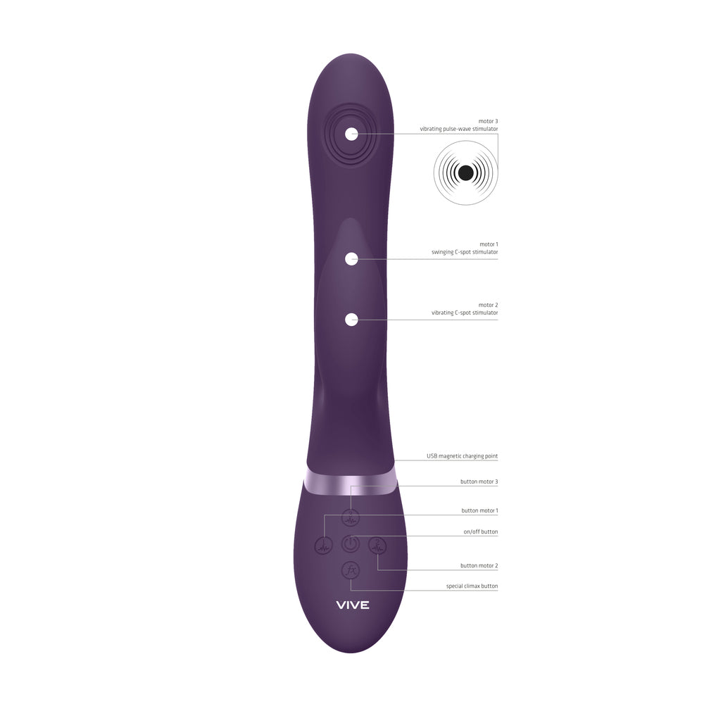 Vibrador de punto G Vive Aimi Pulse Wave And Vibrate morado