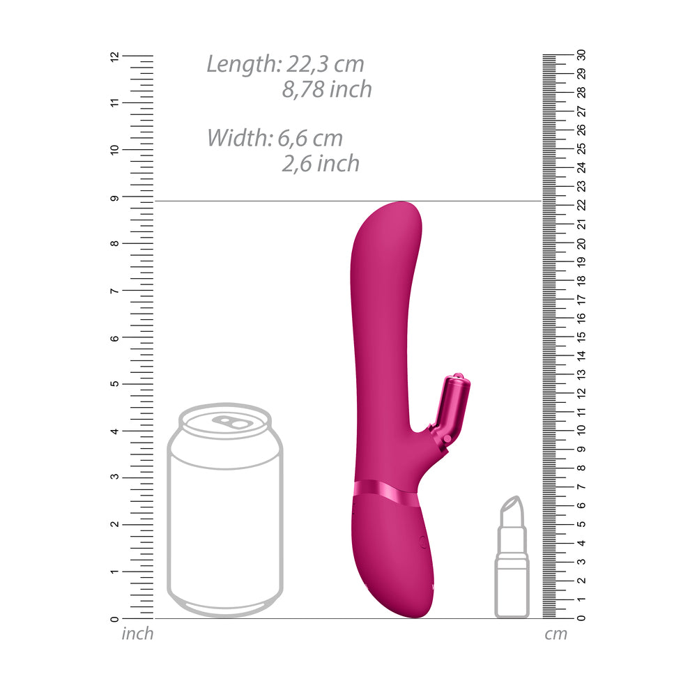 Vibrador de conejo intercambiable de doble acción Vive Chou rosa