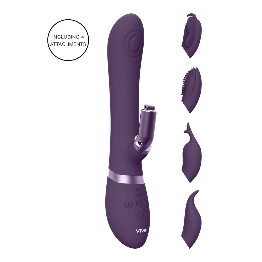 Vibrador de conejo intercambiable Vive Etsu morado