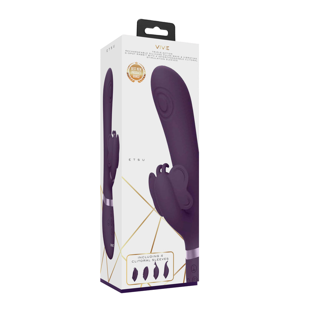 Vibrador de conejo intercambiable Vive Etsu morado