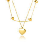 Fashion Jewelry Multilayer Heart Pendant Necklaces For Women Stainless Steel Chain Choker Zircon Moon Star Necklace Femme Wedding Jewelry Gift