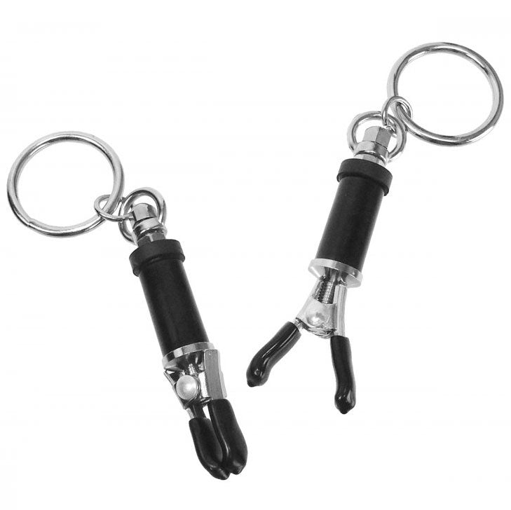 Pinzas para pezones con forma de barril de anillo de bondage Master Series
