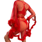 Plus-size Women's Sheer, Openwork, Raw-edge Lingerie And Nightgowns