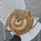 Shoulder Straw-weaved Crossbody Beach Casual Ethnic Style Mini And Simple Handmade Beach Bag