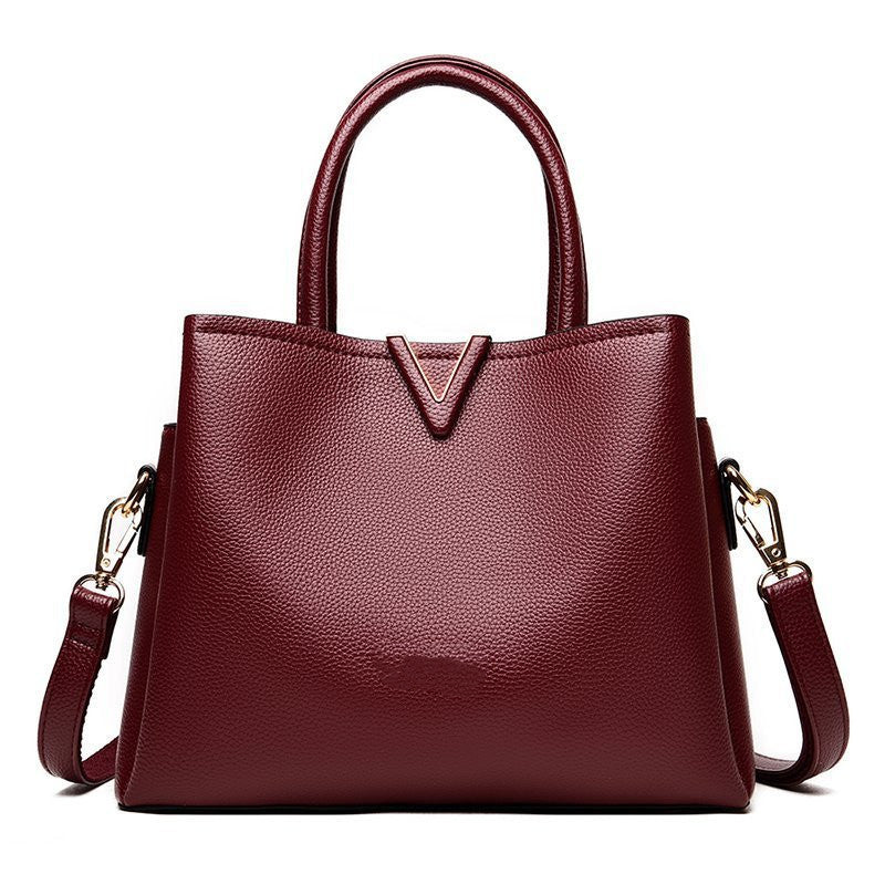 Women's Large Leather Tote Bag | 3 Compartment Work Bag