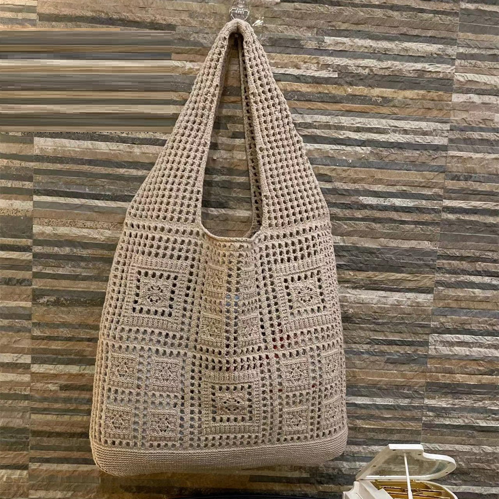 All-matching Solid Color Knitted Shoulder Bag