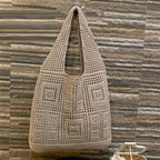 All-matching Solid Color Knitted Shoulder Bag