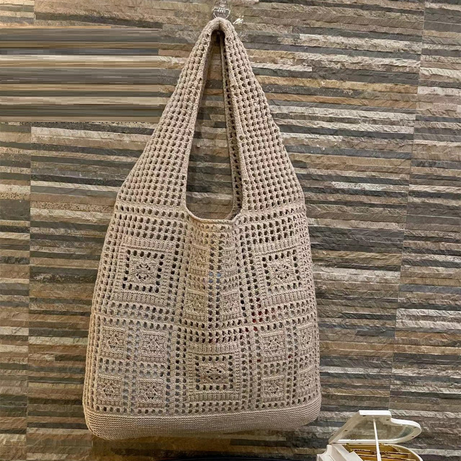 All-matching Solid Color Knitted Shoulder Bag