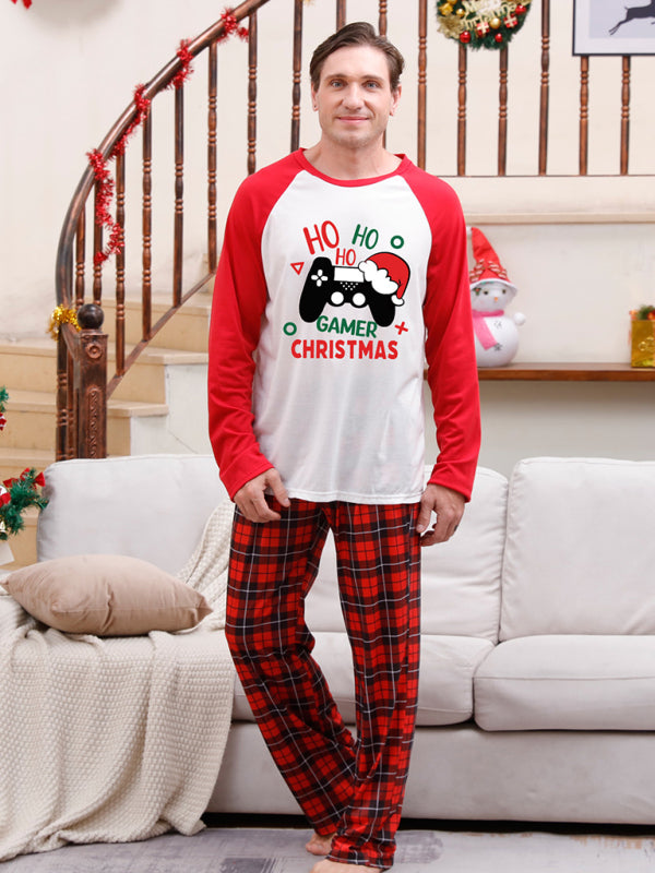 Christmas parent-child printed home pajamas two-piece set
