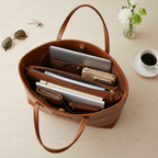 Women's Large Leather Tote Bag | 3 Compartment Work Bag