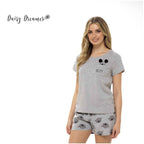Daisy Dreamer Ladies Koala Bear Grey 100% Cotton T Shirt And Shorts Pyjama Set Summer
