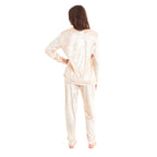 Daisy Dreamer Women's Crushed Velvet Pyjama Set Soft Loungewear Easy Care Easy-Care Cotton Rich Sleep Set