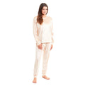 Daisy Dreamer Women's Crushed Velvet Pyjama Set Soft Loungewear Easy Care Easy-Care Cotton Rich Sleep Set