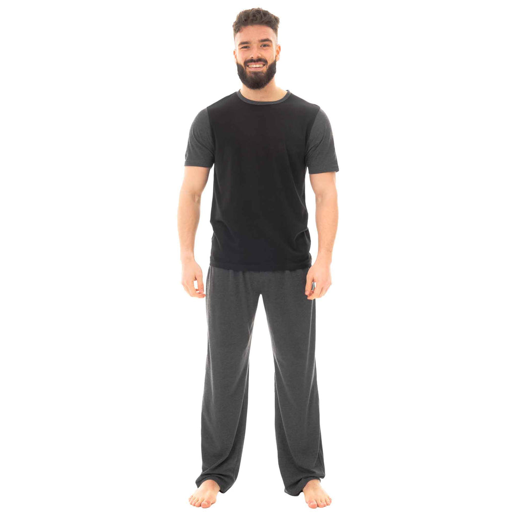 Sock Stack Men's Cotton T Shirt and Long Pants Loungewear Set Lightweight Breathable