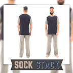 Sock Stack Men's Cotton T Shirt and Long Pants Loungewear Set Lightweight Breathable