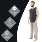 Sock Stack Men's Cotton T Shirt and Long Pants Loungewear Set Lightweight Breathable