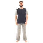 Sock Stack Men's Cotton T Shirt and Long Pants Loungewear Set Lightweight Breathable
