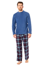 Toro Rocco Men's Thermal Fleece Pyjama Set With Check Pants Winter Loungewear Brushed Base Layer Warmth