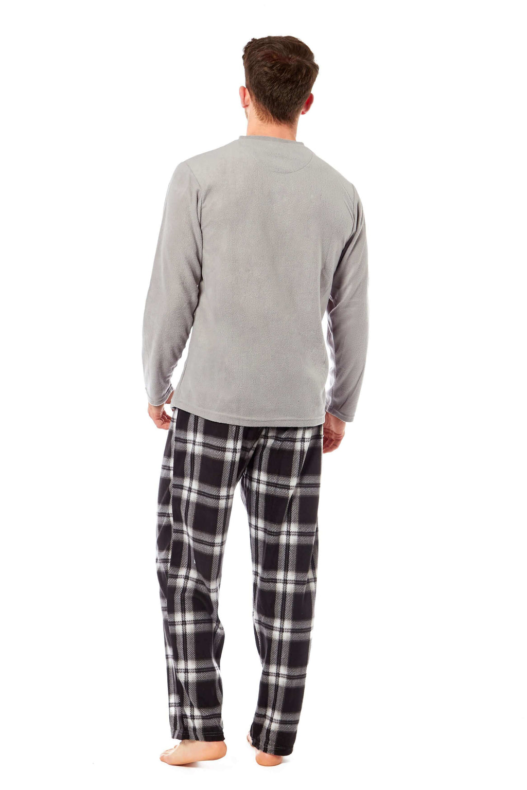 Toro Rocco Men's Thermal Fleece Pyjama Set With Check Pants Winter Loungewear Brushed Base Layer Warmth