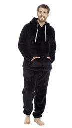 Toro Rocco Men's Hooded Snuggle Fleece Loungewear Pyjama Set Thermal With Elastic Waist