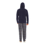 Sock Stack Men's Hooded Fleece Pyjama Set Winter Nightwear With Check Pattern And Checked