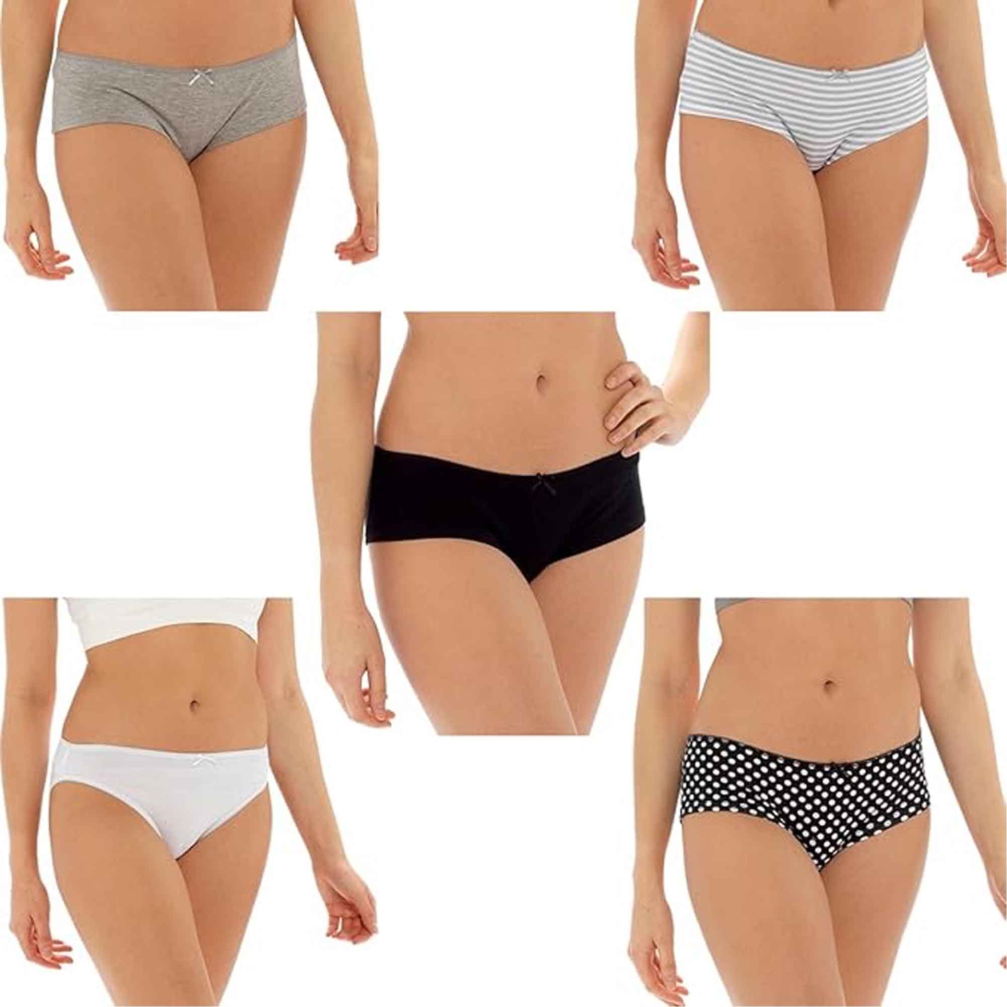 Daisy Dreamer Pack Of 10 Womens Cotton Briefs Underwear Shorts With Stretch Waistband