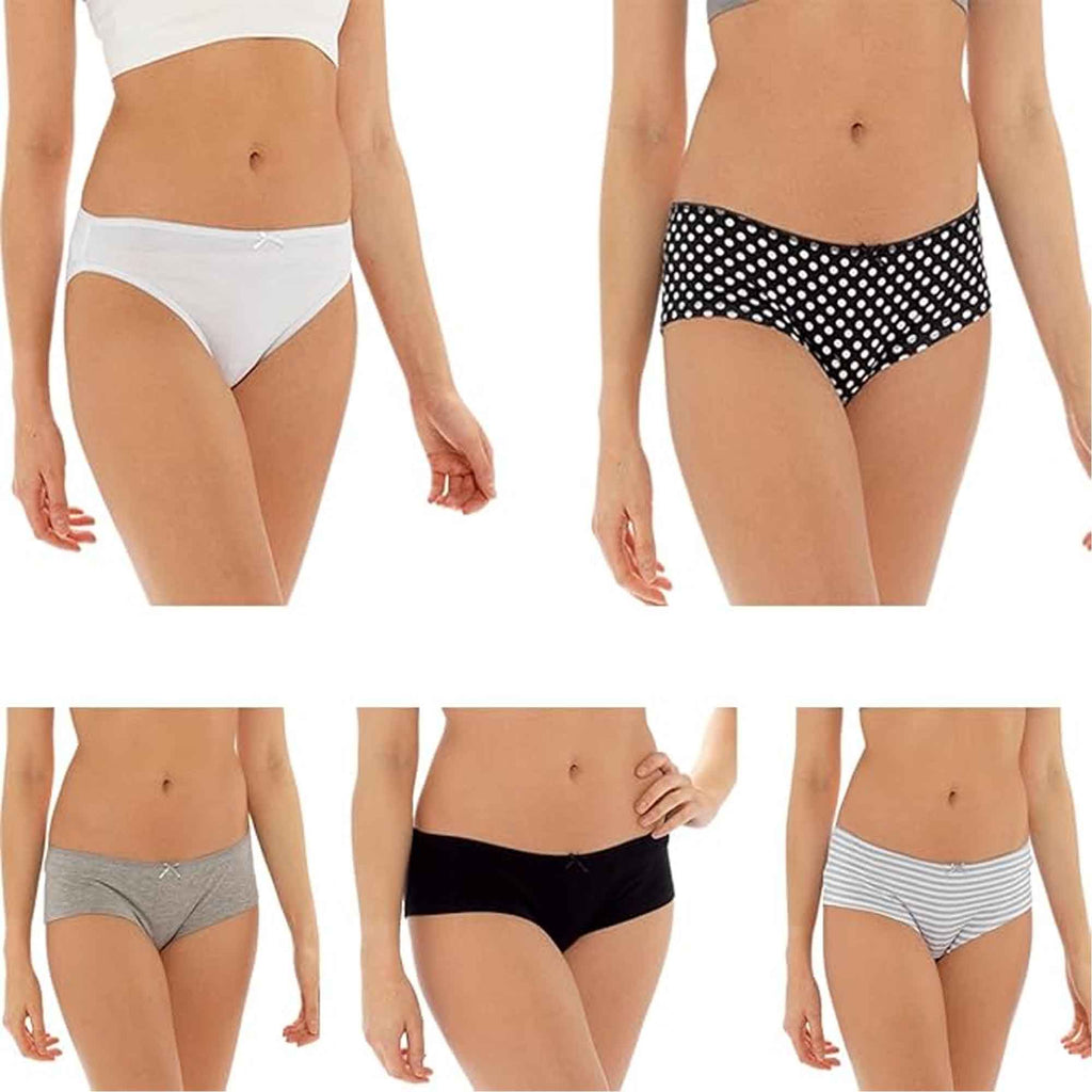 Daisy Dreamer Pack Of 10 Womens Cotton Briefs Underwear Shorts With Stretch Waistband