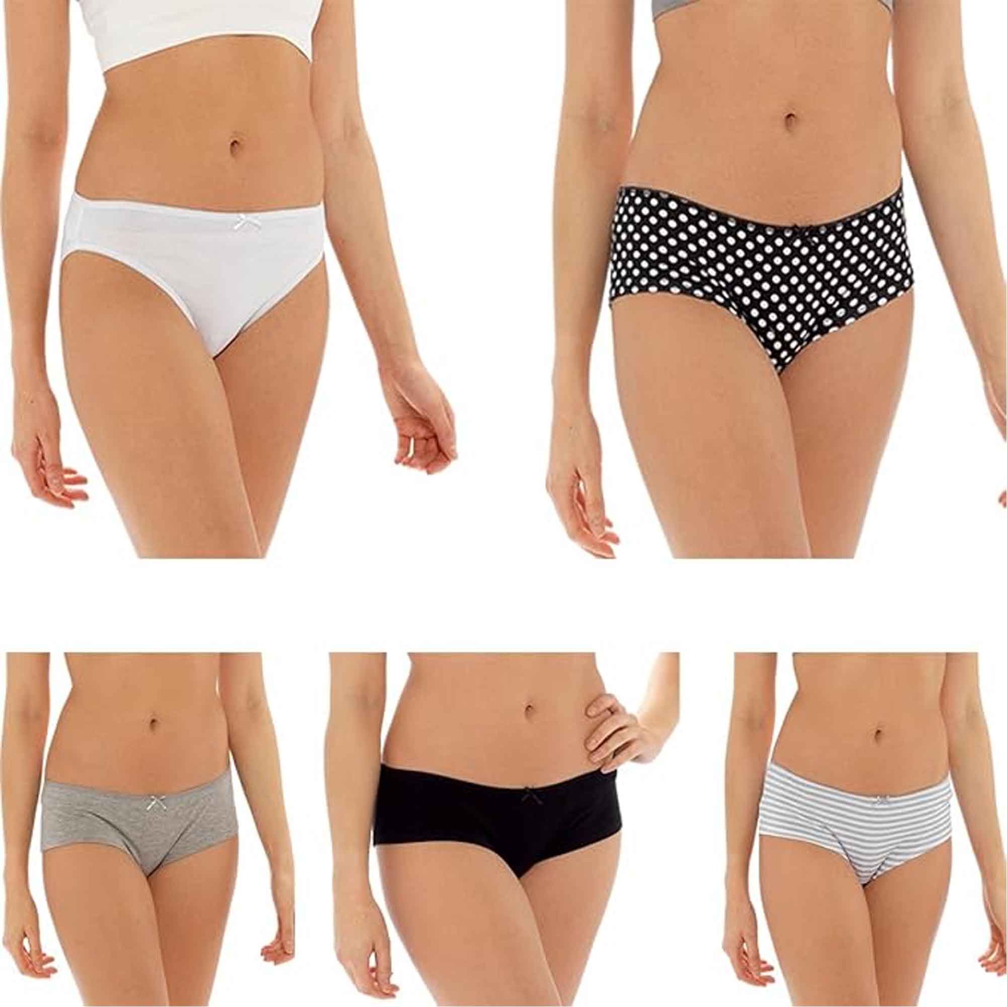 Daisy Dreamer Pack Of 10 Womens Cotton Briefs Underwear Shorts With Stretch Waistband