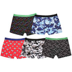 Sock Stack Pack Of 5 Boys Boxer Shorts Cotton Rich Football Army Gamer Designs Elastic
