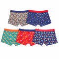 Sock Stack Pack Of 5 Boys Boxer Shorts For Kids Fun Prints Elastic Waistband Everyday Cotton Rich Multipack
