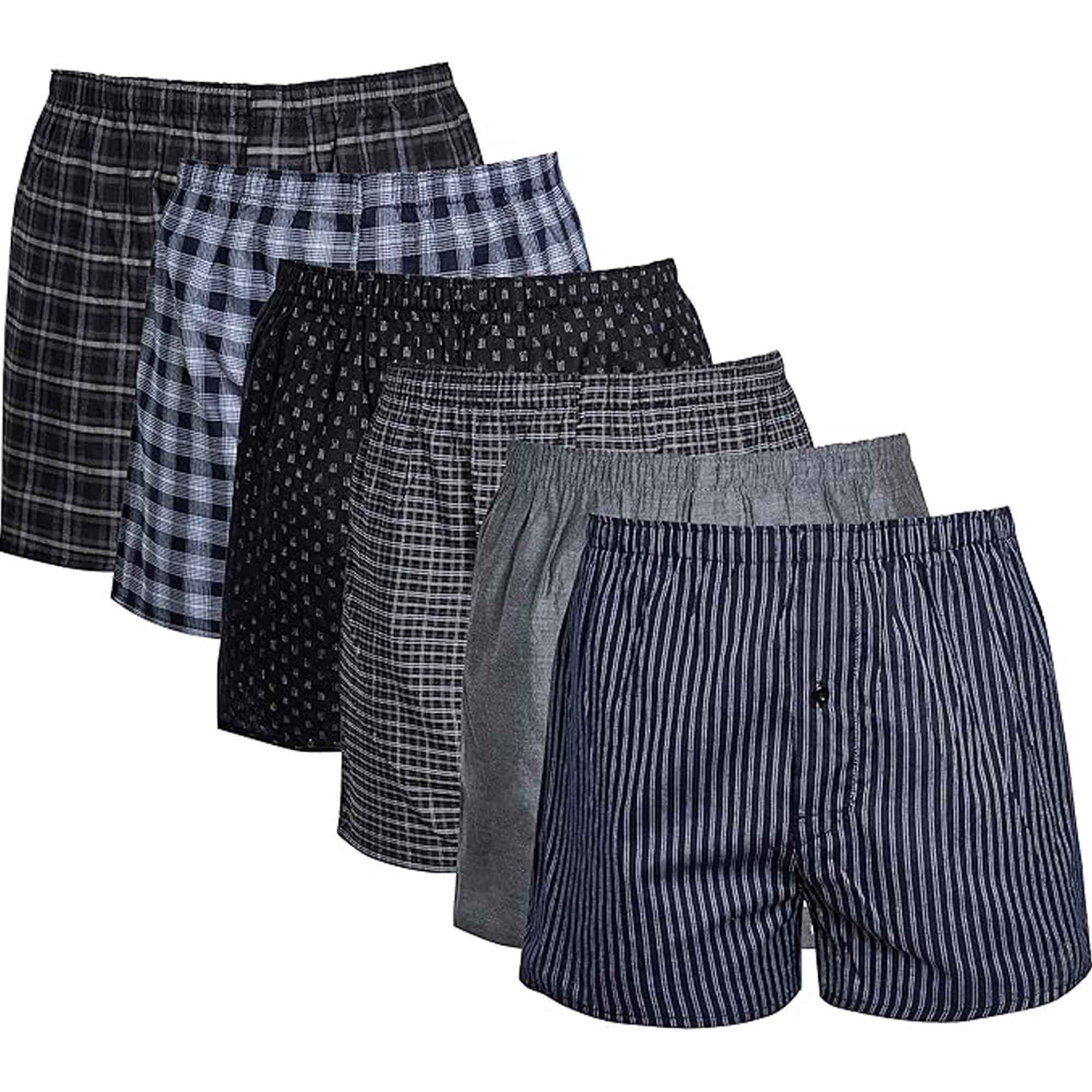 Sock Stack Pack Of 6 Boys Loose Fit Woven Boxer Shorts Cotton Mix Breathable Cotton Rich Stretch Comfort Fit
