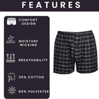 Sock Stack Pack Of 6 Boys Loose Fit Woven Boxer Shorts Cotton Mix Breathable Cotton Rich Stretch Comfort Fit