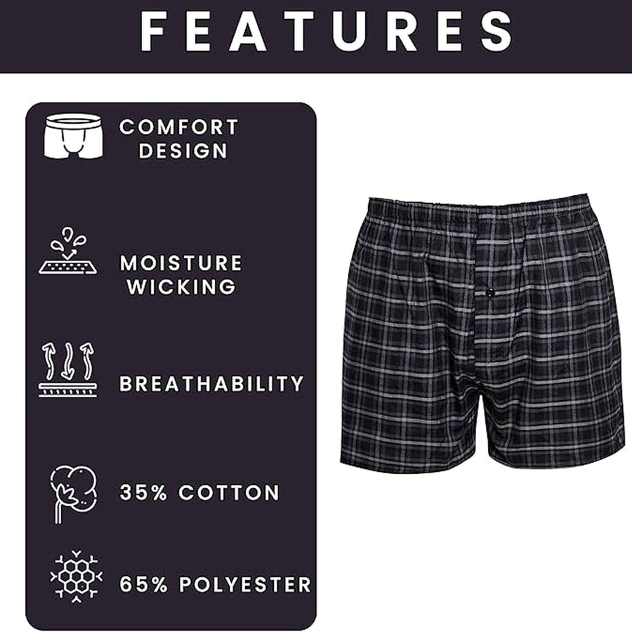 Sock Stack Pack Of 6 Boys Loose Fit Woven Boxer Shorts Cotton Mix Breathable Cotton Rich Stretch Comfort Fit