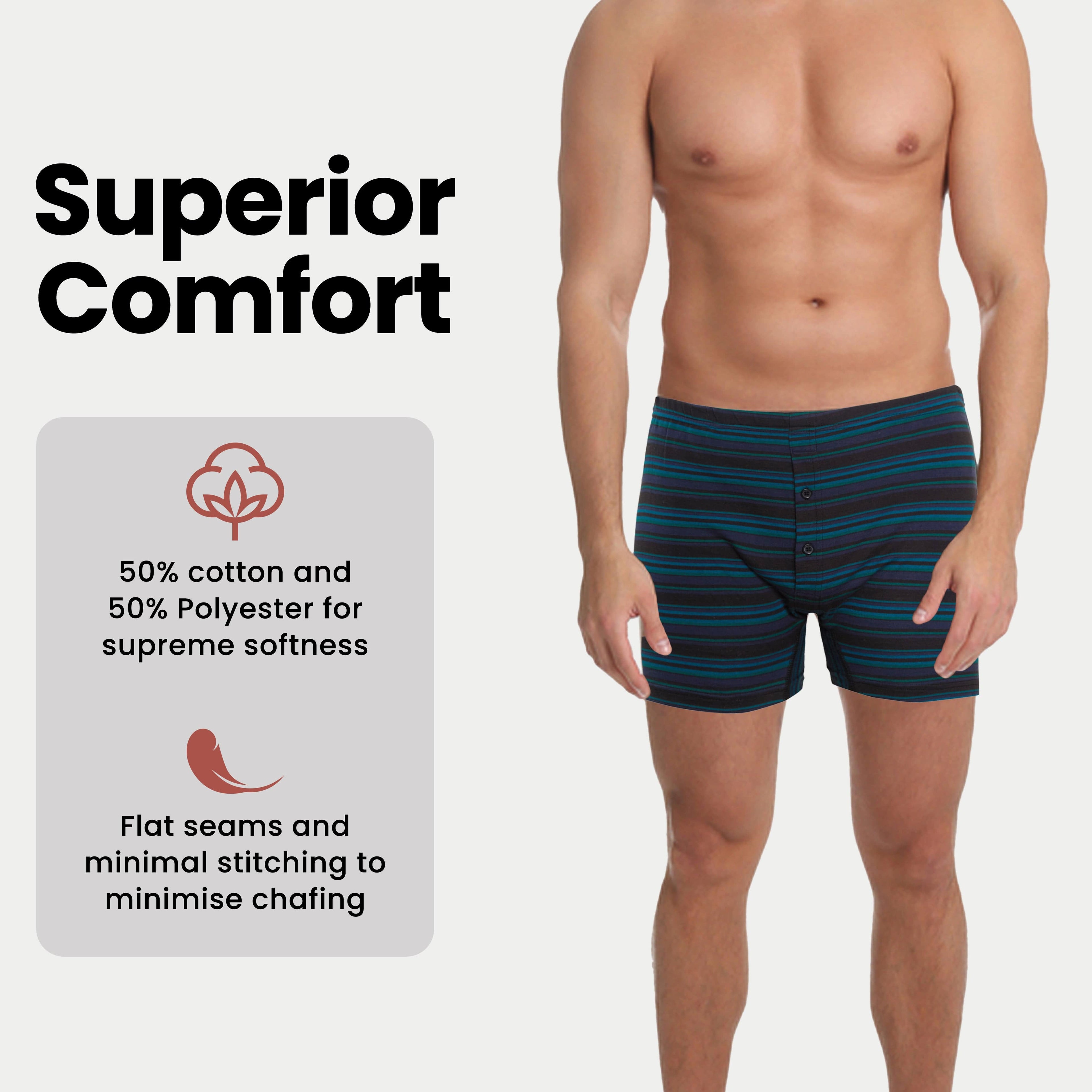 Sock Stack Men's Jersey Boxer Shorts Pack Of 6 Classic Fit Underwear Stretch Comfort