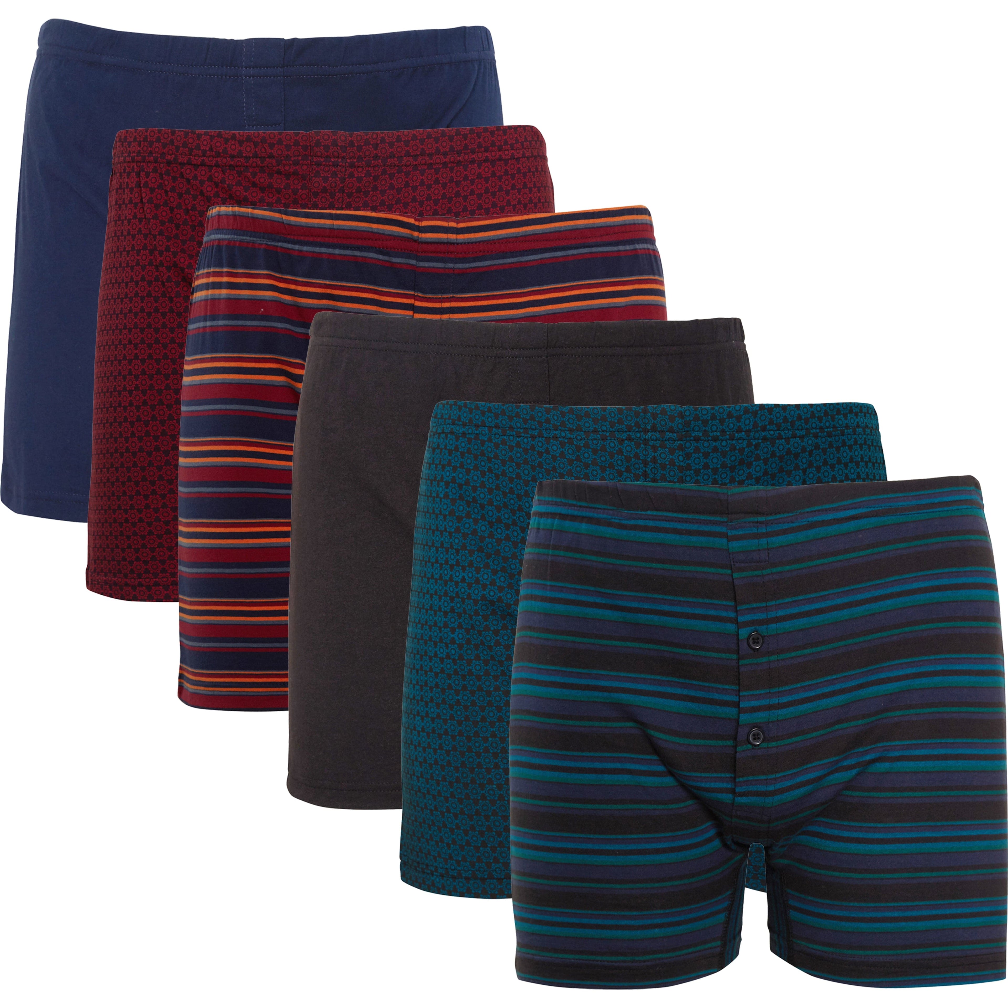 Sock Stack Men's Jersey Boxer Shorts Pack Of 6 Classic Fit Underwear Stretch Comfort