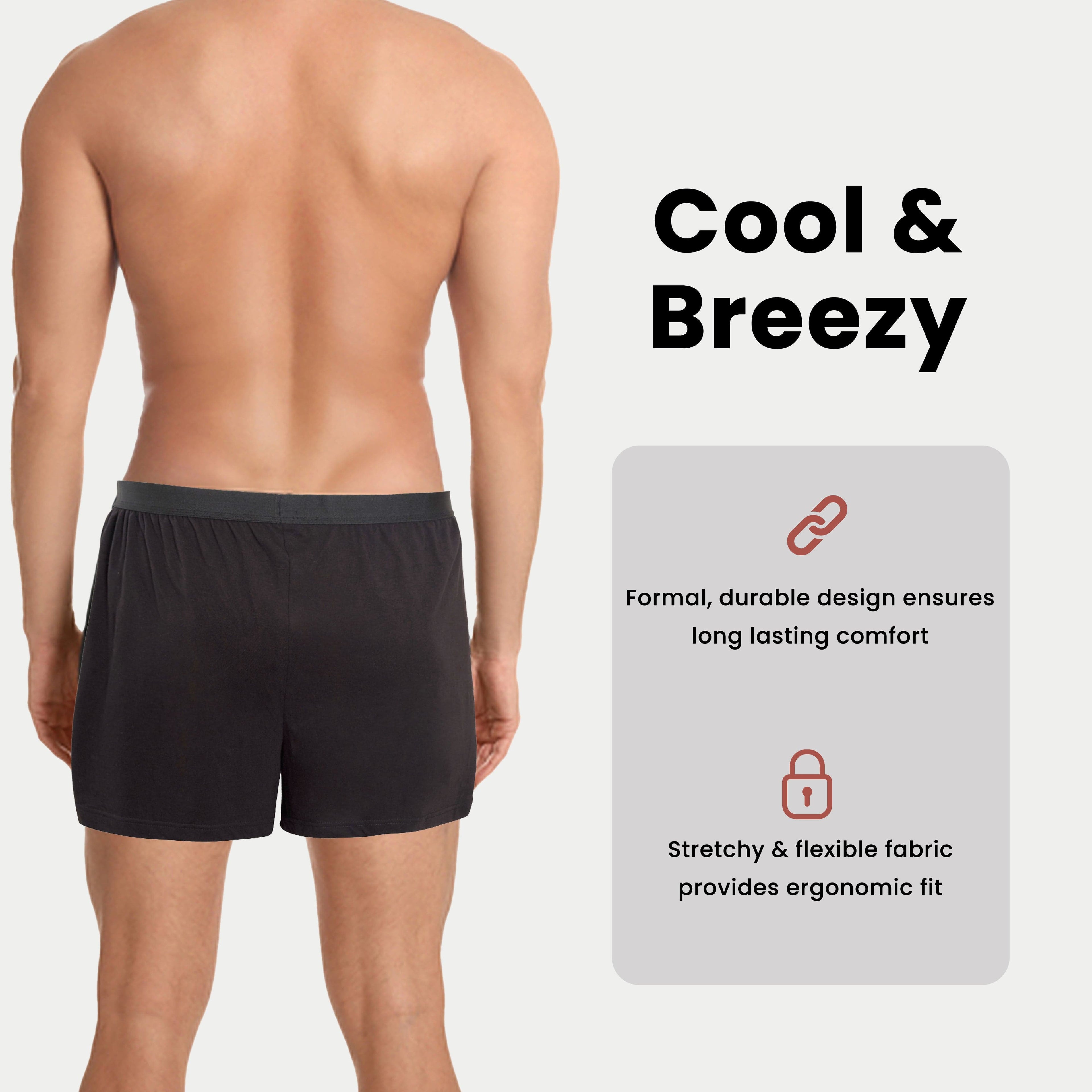 Sock Stack Men's Boxer Shorts Pack Of 6 Loose Fit Cotton-Blend Jersey With Button Fly