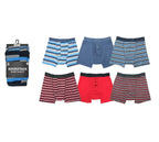 Sock Stack Pack Of 6 Men's Cotton Stretch Striped Boxer Shorts Breathable Everyday