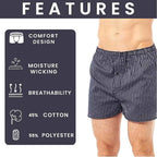 Sock Stack MB02 Pack Of 6 Mens Loose Fit Boxers With Comfort Waistband Button Fly