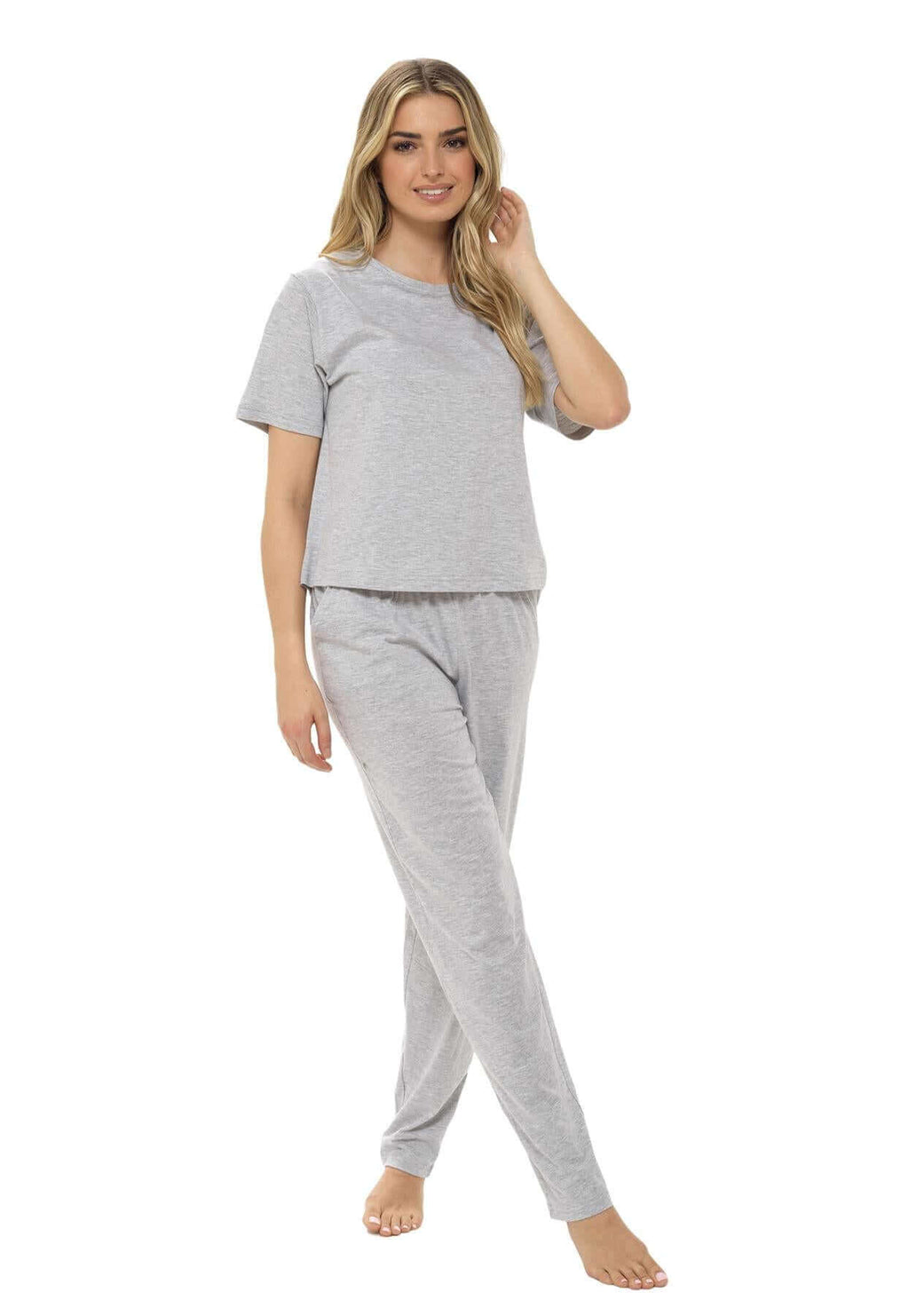 Daisy Dreamer Women's Jersey Marl Loungewear Pyjama Set Super Soft Comfort Relaxed Fit