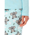 Daisy Dreamer Women's Koala Bear Print Pyjama Set 100% Cotton Easy Care Super Soft Cosy Sleepwear