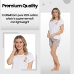 Daisy Dreamer Women's Cockapoo Pyjama Set T Shirt And Shorts Soft Cotton Loungewear