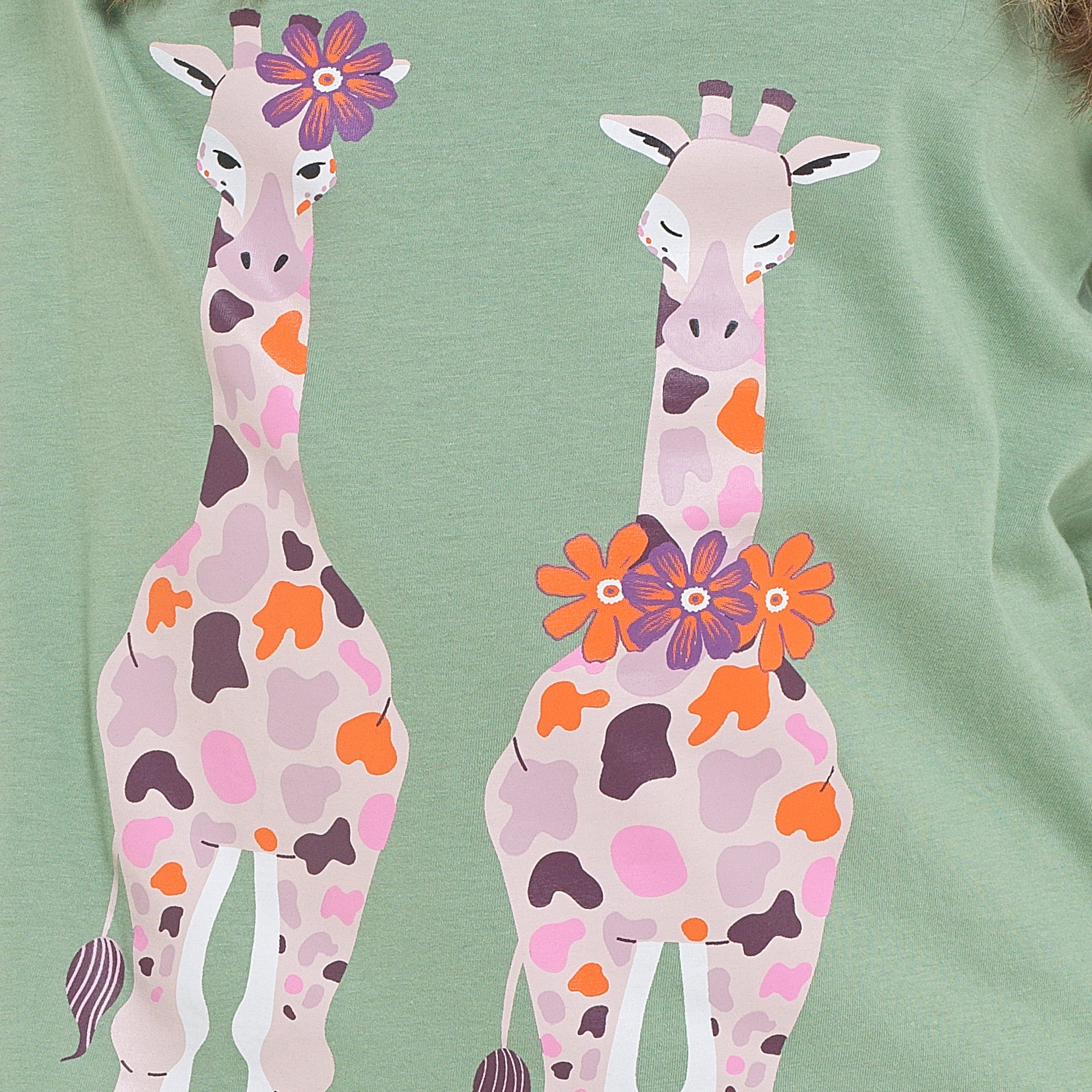 Daisy Dreamer Womens Giraffe Cotton Jersey Long Sleeve Pyjama Set For Comfortable