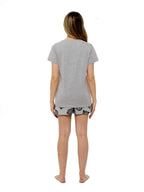 Daisy Dreamer Women's Grey Cotton T Shirt and Shorts Pyjama Set With Pom Pom Detailing