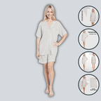 Daisy Dreamer Womens Grey Short Pyjama Set With Button Up Top And Pockets Easy Care