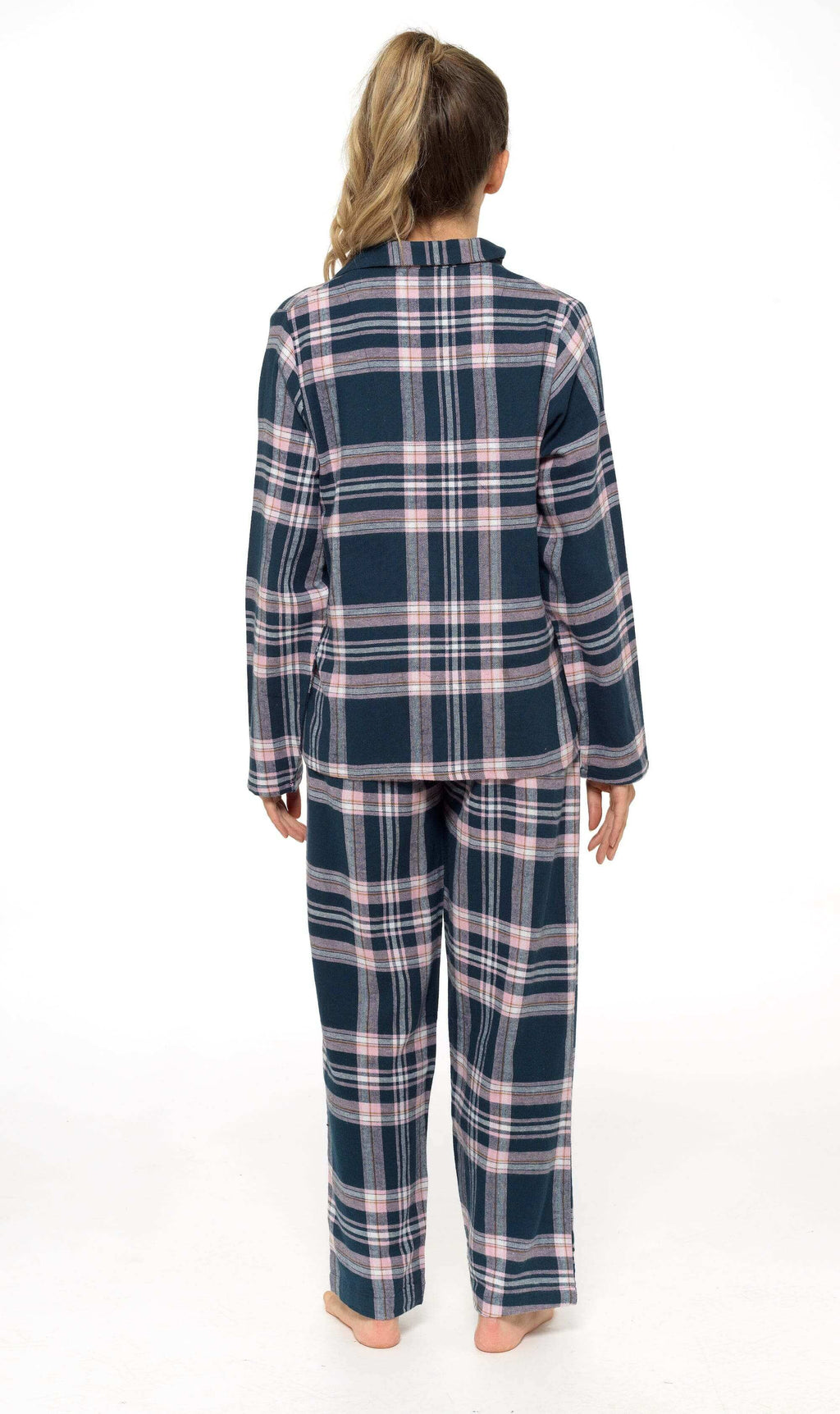 Daisy Dreamer Womens Flannelette Check Pyjama Set Soft Brushed Cotton Easy Care Super Soft Cosy Sleepwear