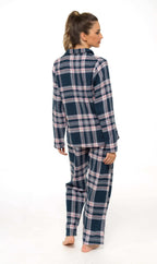 Daisy Dreamer Womens Flannelette Check Pyjama Set Soft Brushed Cotton Easy Care Super Soft Cosy Sleepwear